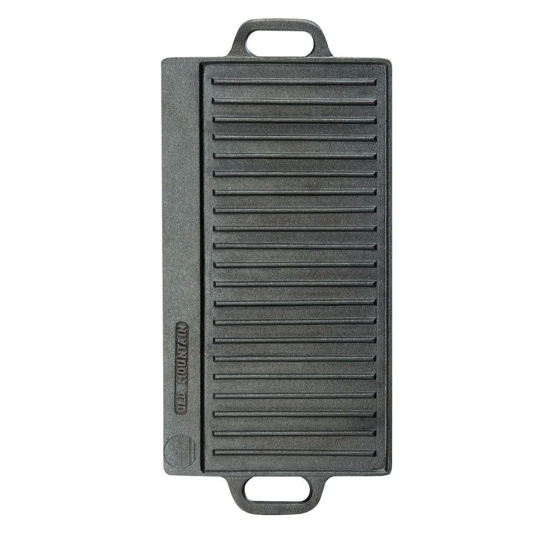 Cal-Mil 3451-55GRIDDLE Cast Iron Griddle Plate, Rectangular 16" x 9", Double‑Sided Handle, Cookware