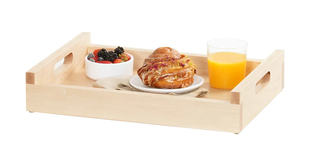 Cal-Mil 3454-1217-71 Blonde Roomservice Tray, 17.25"W x 12.5"D, Maple Color Finish, Wood