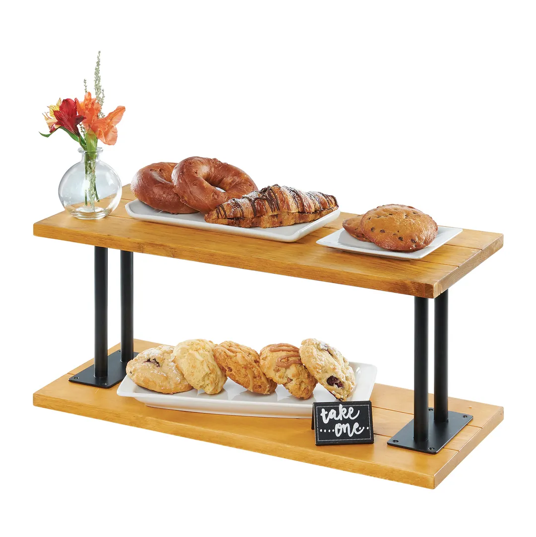 Cal-Mil 3473-99 Madera Riser, 24"W X 10"D X 12"H (2) Shelves, Rustic Pine