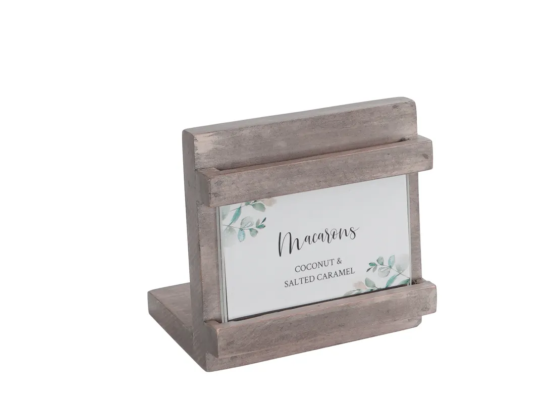 Cal-Mil 3483-23-110 Aspen Card Holder, 2" x 3"H, Gray-Washed Pine Wood