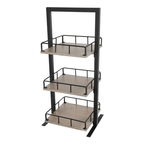 Cal-Mil 3494-3-110 Aspen Merchandiser, 12" X 12" X 31"H (3) Tier, Metal And Gray-Washed Pine Wood