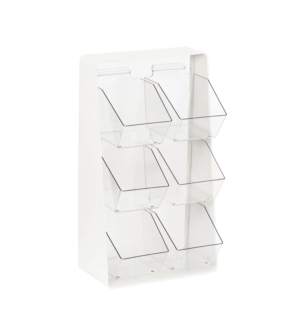 Cal-Mil 3569-6-15 Black Condiment Holder Tray, 13.25"W x 7"D x 23.25"H, Plastic Compartments