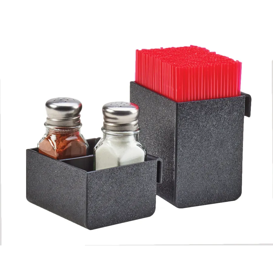 Cal-Mil 3573-13 Stir-Stick Holder, Black Plastic, 3-1/2" W x 4" H, Bar & Cafe Straw Dispenser