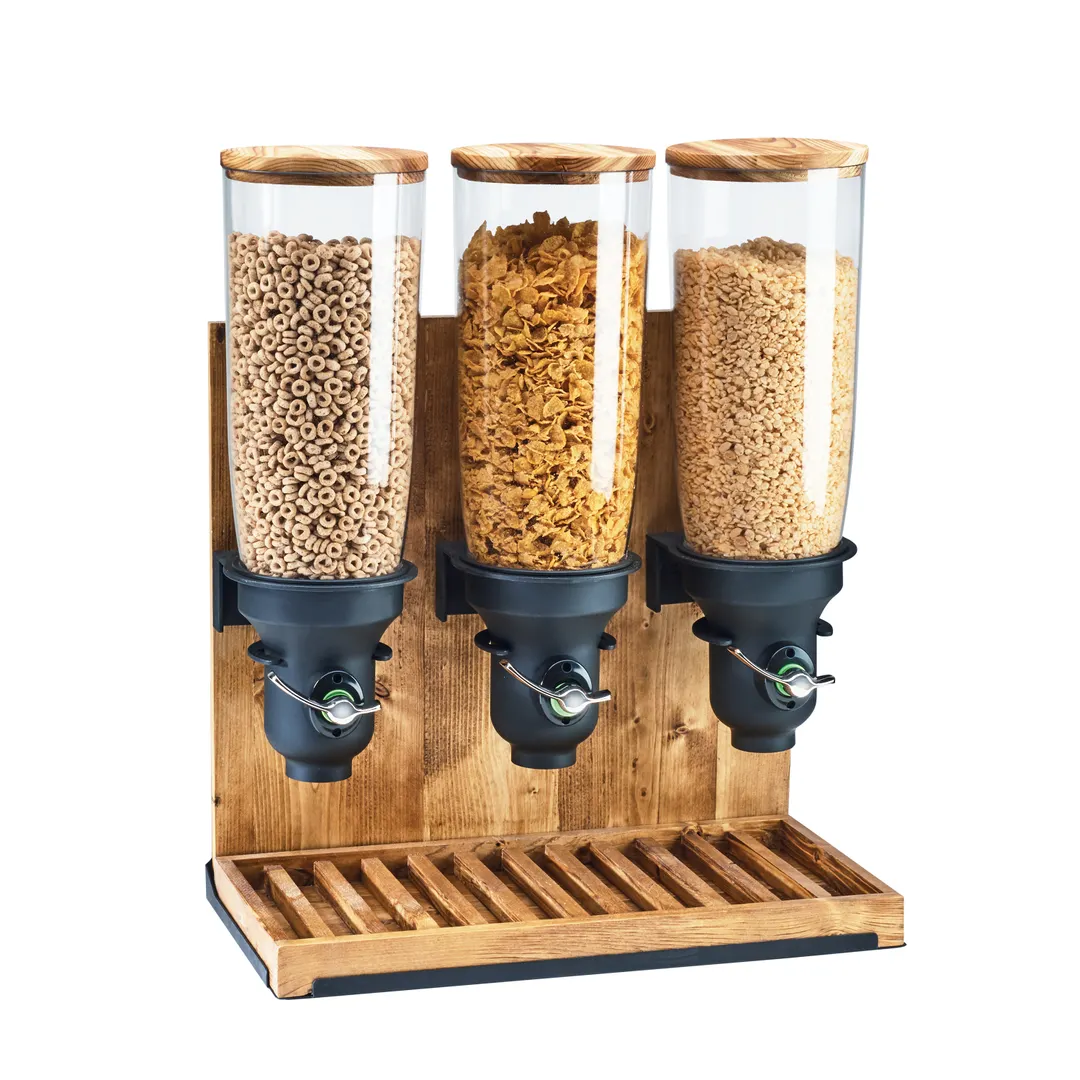 Cal-Mil 3576-3-99FF Countertop Cereal Dispenser, 3 x 5-Liter Cylinders, Base, 19"W x 9"D x 26"H