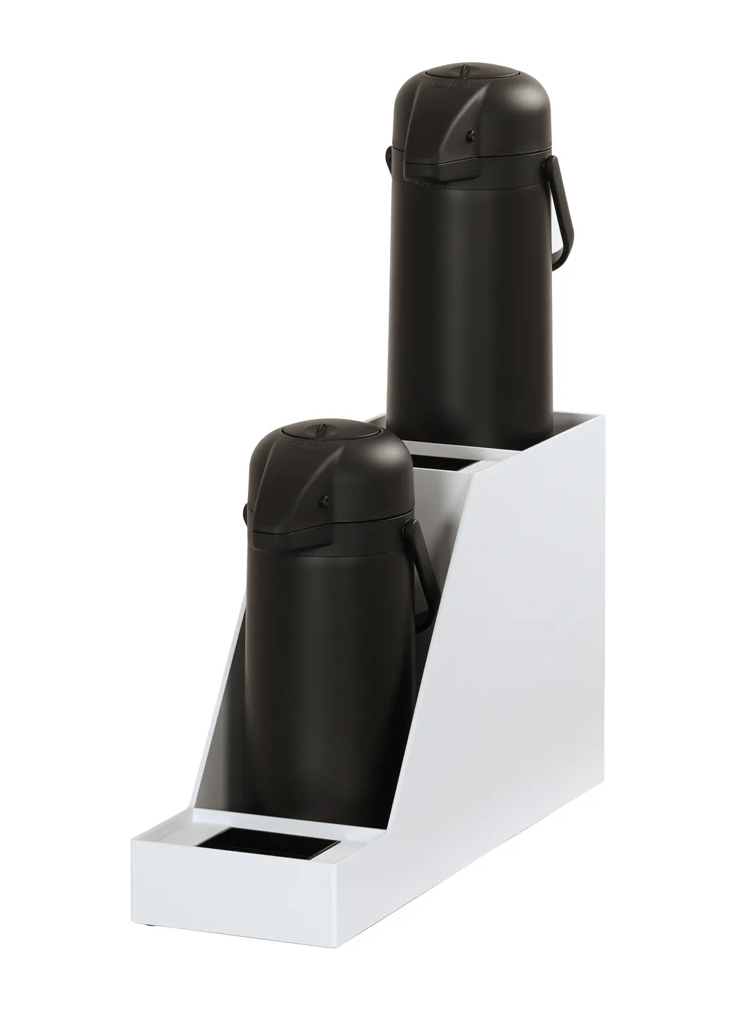 Cal-Mil 360-2-15 Stand, White, 7.5"W x 23.5"D x 15.25"H, 2 Airpots + 2 Drip Trays