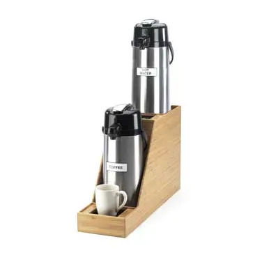 Cal-Mil 360-2-60 Rack, 2-Tier Bamboo Stand, 7-1/2"W x 23-1/2"D x 15-1/4"H, Holds 2 3-L Airpots, BPA-Free