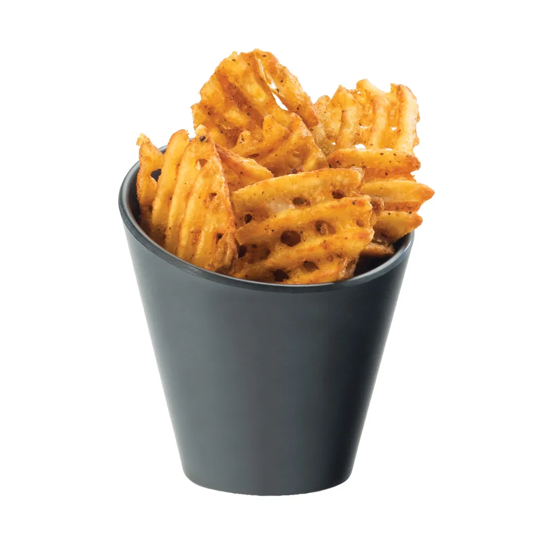 Cal-Mil 3600-65M French Fry Crock, 4.25" Dia. X 4.25"H Melamine, Black Faux Slate
