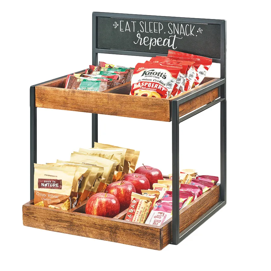 Cal-Mil 3607-13 Merchandiser, 15"W X 14"D X 19"H, 2-Tier, With Chalkboard Sign