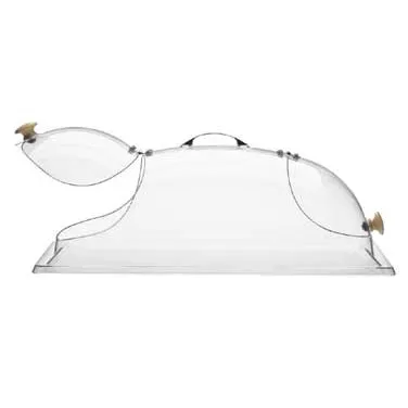 Cal-Mil 361-12 Clear Polycarbonate Dome Cover, 12"W x 20"D x 7"H, Hinged Doors, Heat‑Resistant