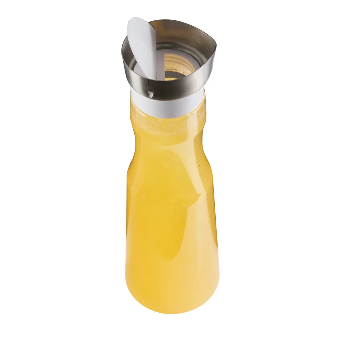 Cal-Mil 3614-55CL, Carafe, 1 Liter, 4 Dia. X 10H, Hinged Closing Stainless Steel Lid, Polycarbonate, Clear