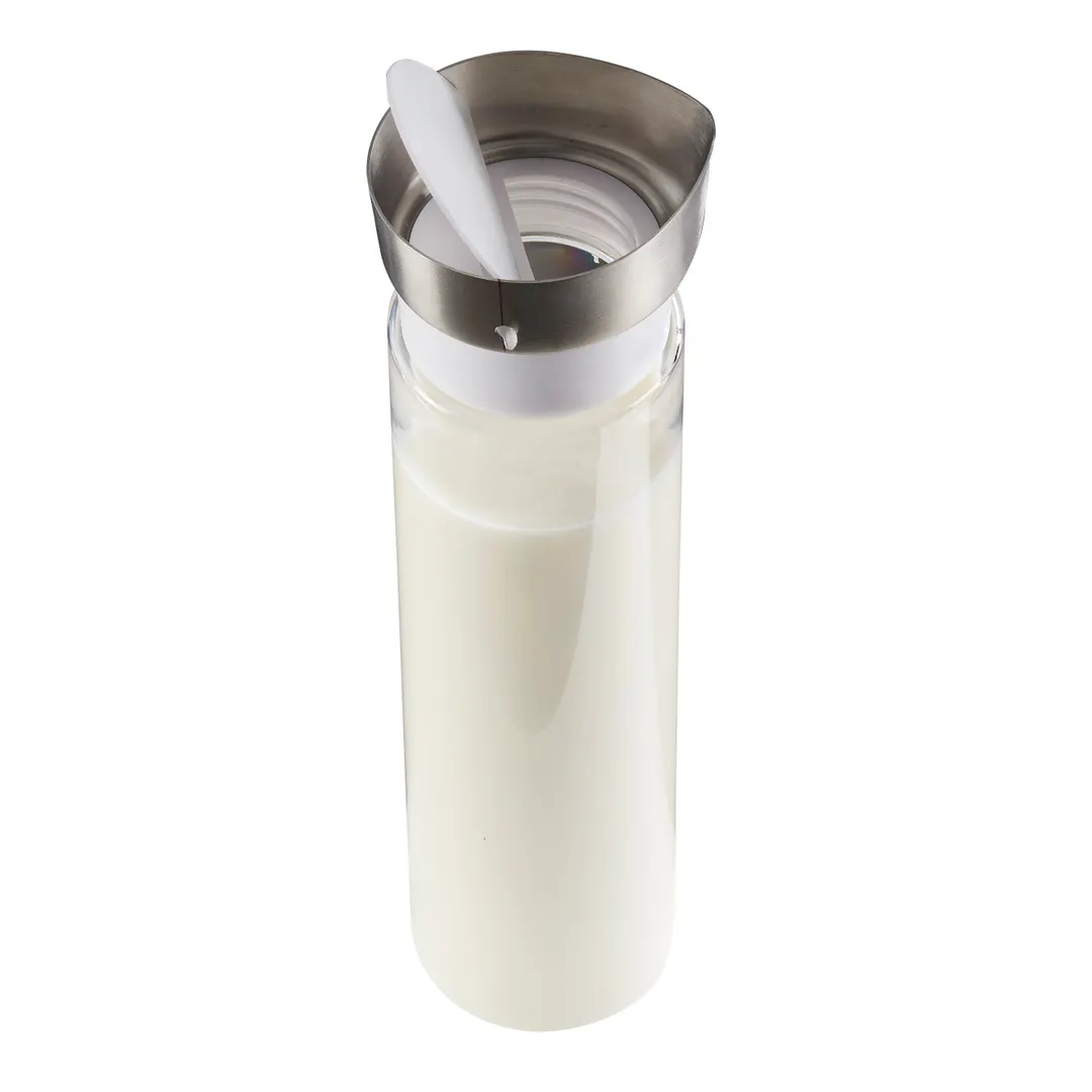 Cal-Mil 3614-55CL, Carafe, 1 Liter, 4 Dia. X 10H, Hinged Closing Stainless Steel Lid, Polycarbonate, Clear