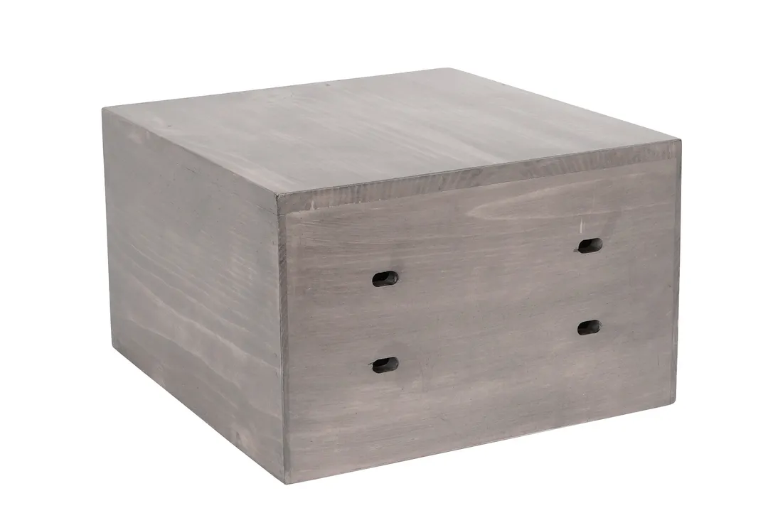 Cal-Mil 3628-10-110 Aspen Crate Riser, 12"x12"x10" Gray Wood Base, Rectangular, Bracket Cutouts
