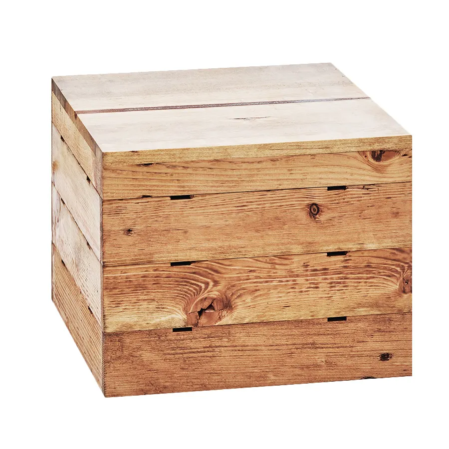 Cal-Mil 3628-10-99 Madera Crate Riser, 12"W X 12"D X 10"H, Square Slotted For Brackets