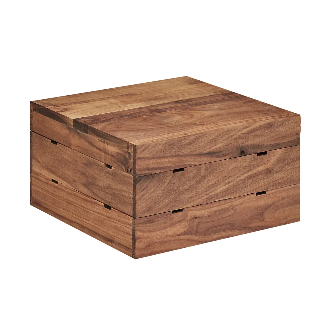 Cal-Mil 3628-7-78 Mid-Century Crate Riser, 12"W X 12"D X 7"H, Square, Slotted For Brackets