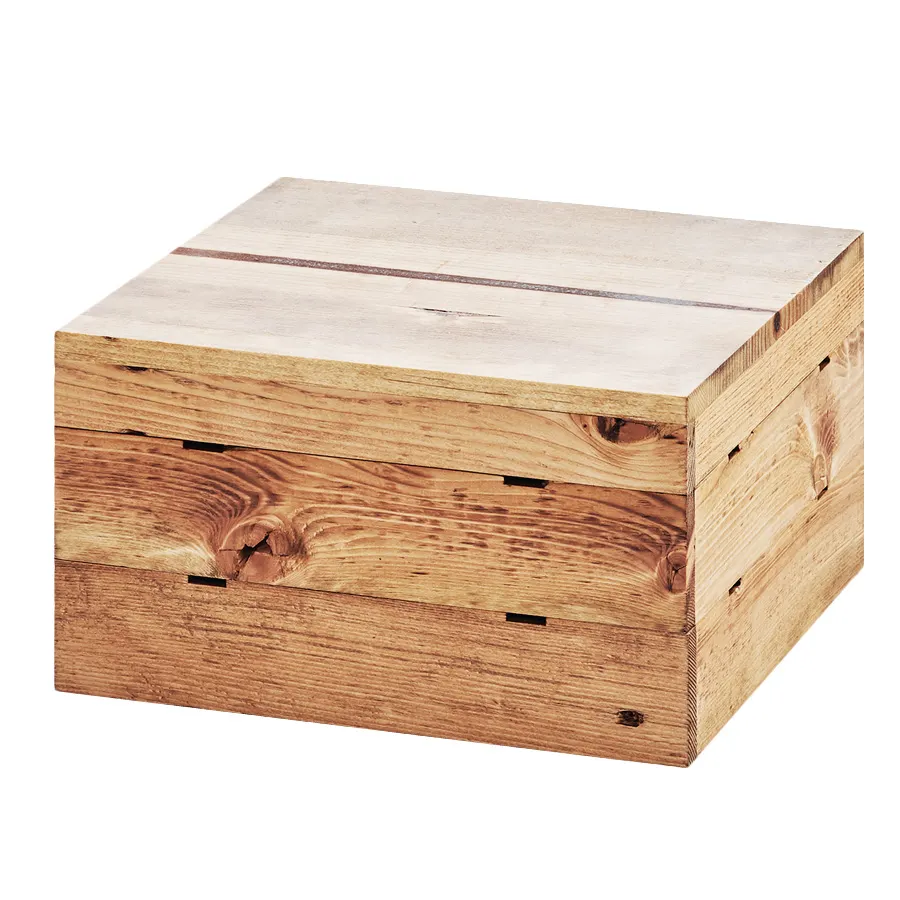 Cal-Mil 3628-7-99 Madera Crate Riser, 12"W X 12"D X 7"H, Square, Slotted For Brackets