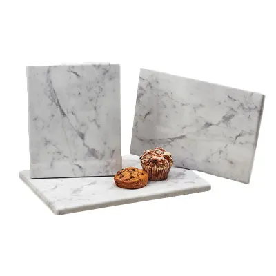 Cal-Mil 3629-1813-81M Mid-Century Tray, 18"W x 13"D, Rectangular, Faux Carrara Marble Finish