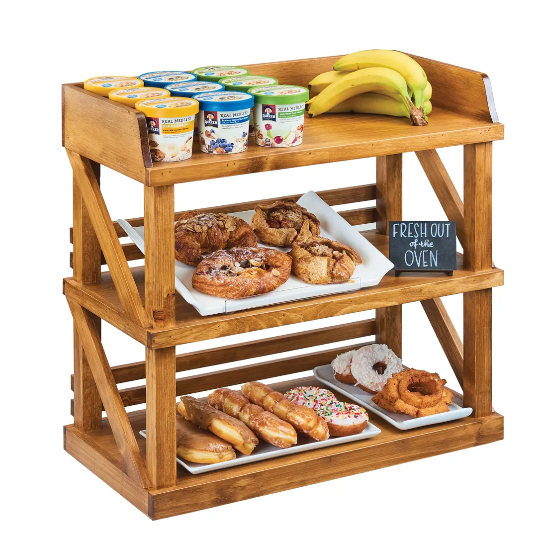 Cal-Mil 3637-99 Madera Shelf Riser, 24"W X 12.25"D X 24"H, 3-Tier, Rectangular