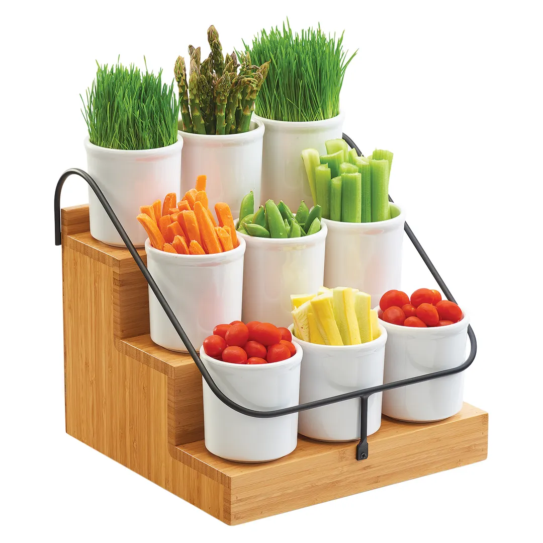 Cal-Mil 3638-60 Condiment Station, 14.5"W X 13"D X 12.25"H, 3-Tiers, Black Wire Frame