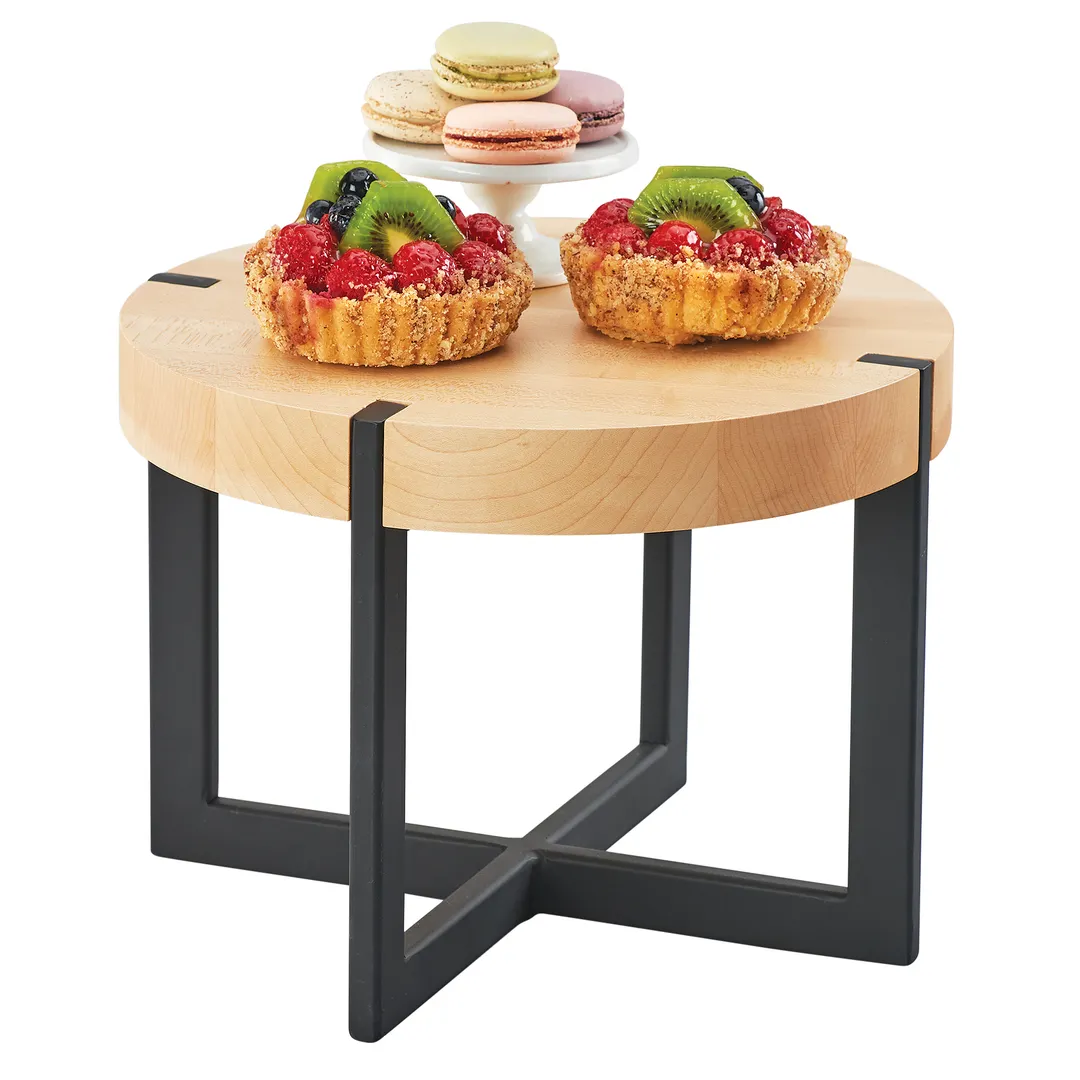 Cal-Mil 3642-12-71 Display Riser, 12" Dia. X 9"H, Round, Black Metal Base