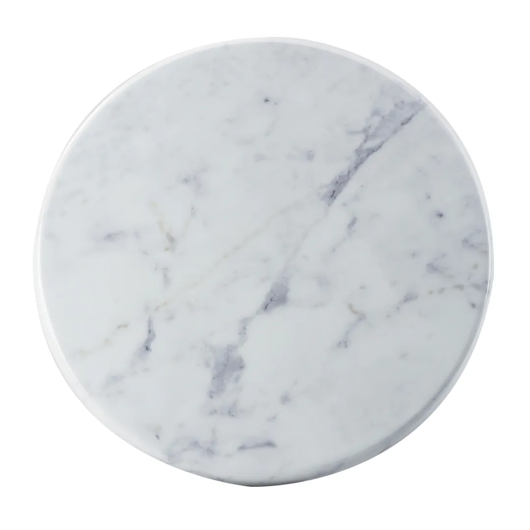 Cal-Mil 3656-12-81M Tray, 12" Dia. Round Melamine Faux Carrara Marble, Dishwasher Safe, Grays