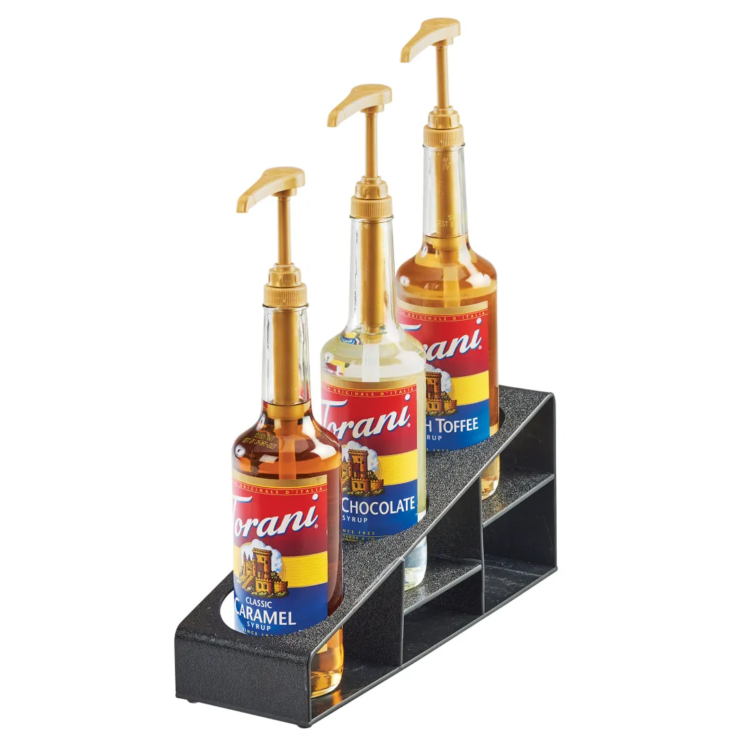 Cal-Mil 3666-13 Bottle Riser, 4.5"W X 15"D X 6.5"H, 3-Tier (3) 3.25" Dia. Openings