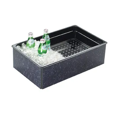 Cal-Mil 368-12-17 Ice Pan Housing – 12" W x 20" D x 6" H Rectangular Plastic Insulated Black Finish