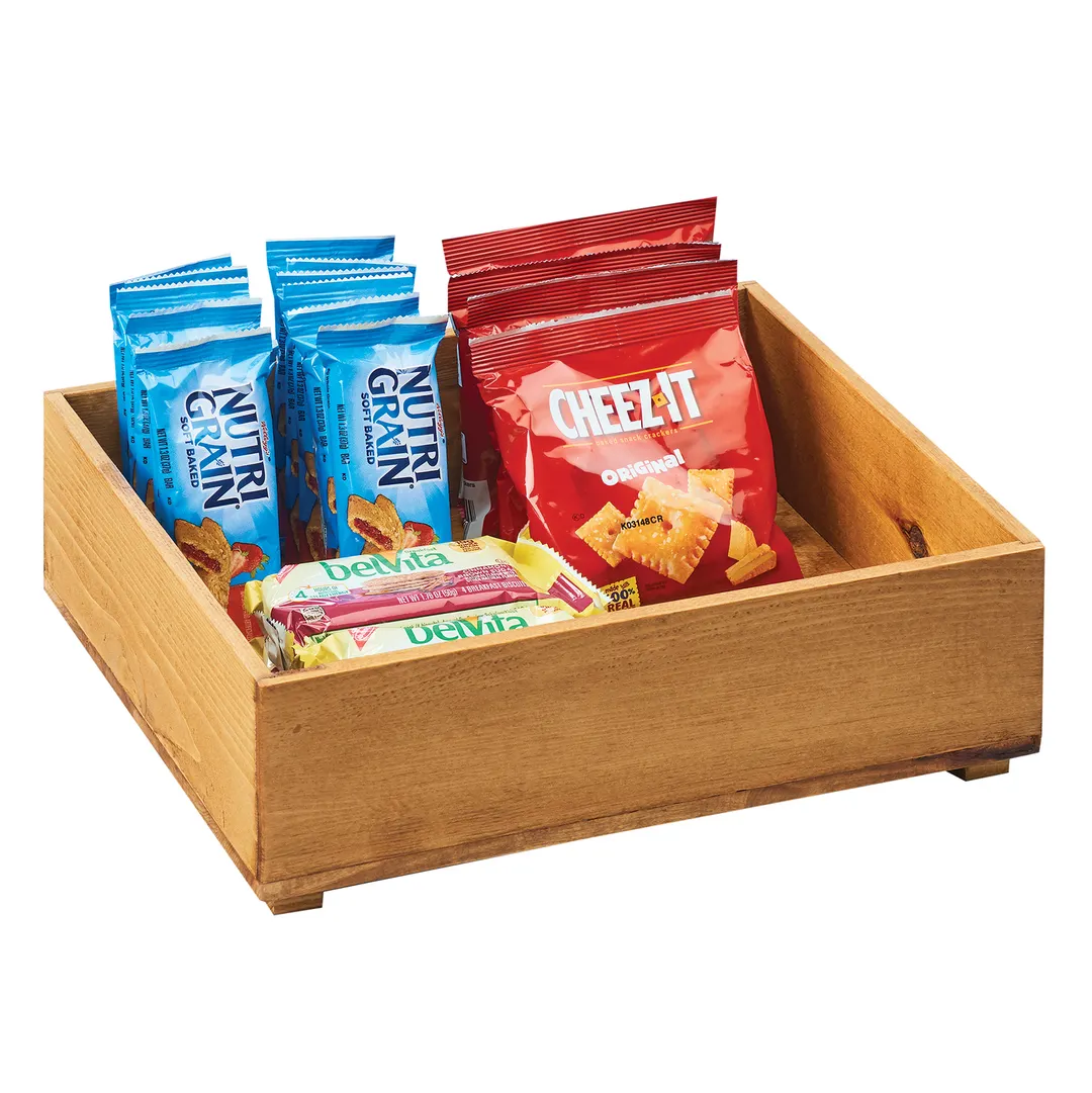 Cal-Mil 3682-1210-99 Madera Stacking Box, 12"W X 10"D X 3.5"H, Rectangular (4) Feet