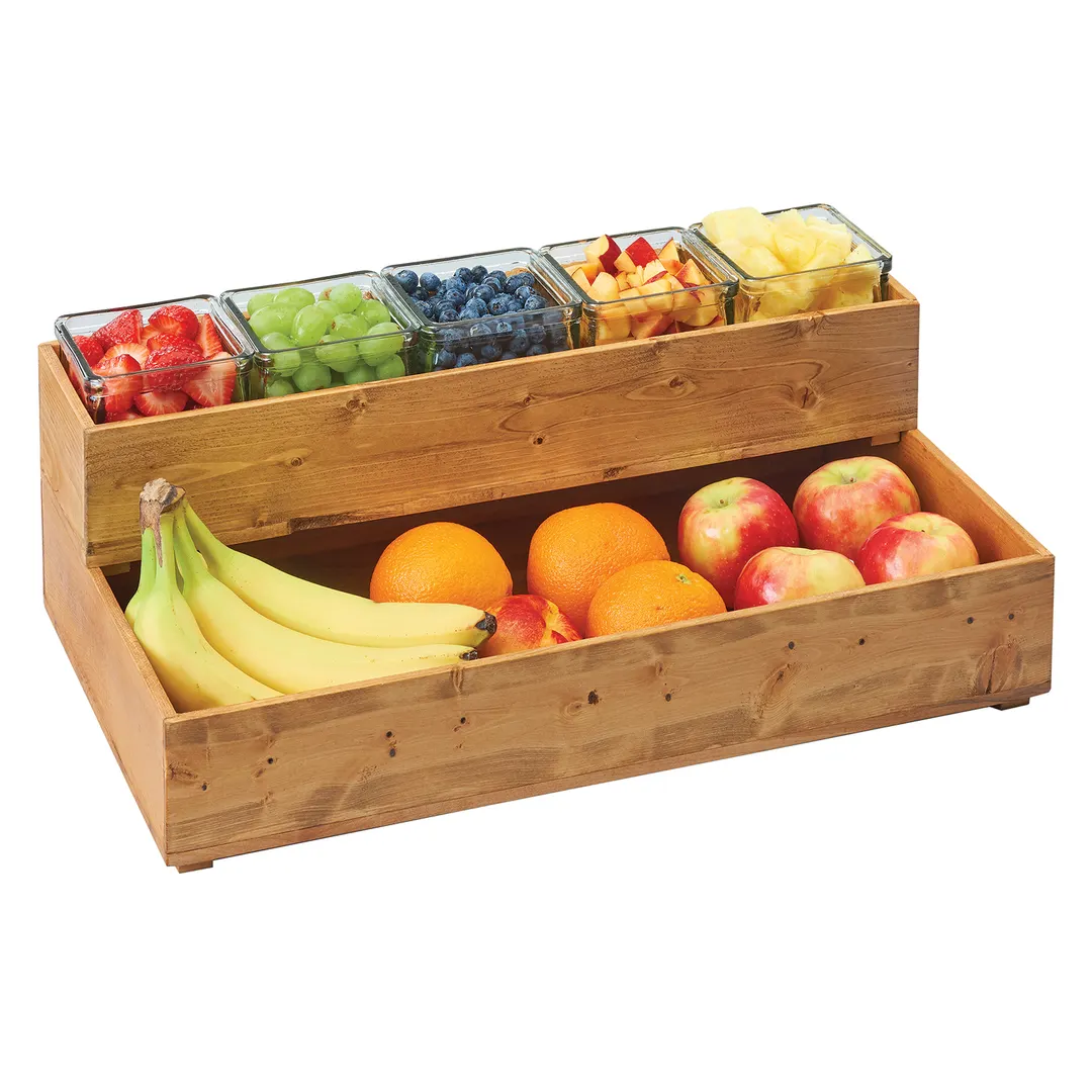 Cal-Mil 3682-205-99 Madera Stacking Box, 20"W X 5"D X 3.25"H, Rectangular (4) Feet