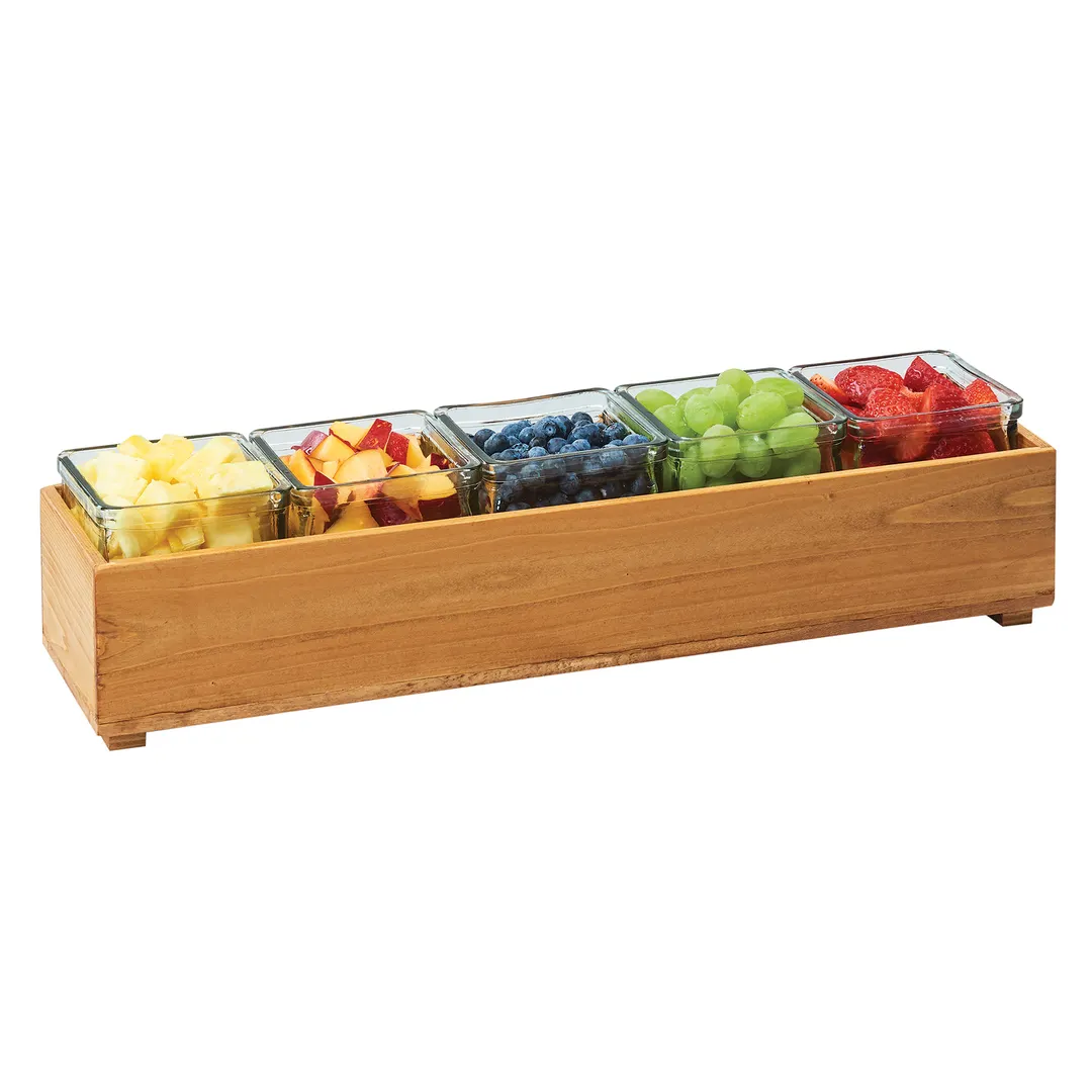 Cal-Mil 3682-205-99 Madera Stacking Box, 20"W X 5"D X 3.25"H, Rectangular (4) Feet