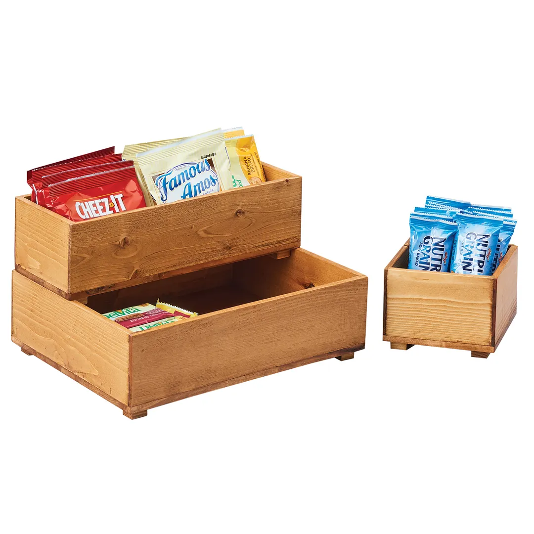 Cal-Mil 3682-55-99 Madera Stacking Box, 5"W X 5"D X 3.25"H, Square (4) Feet