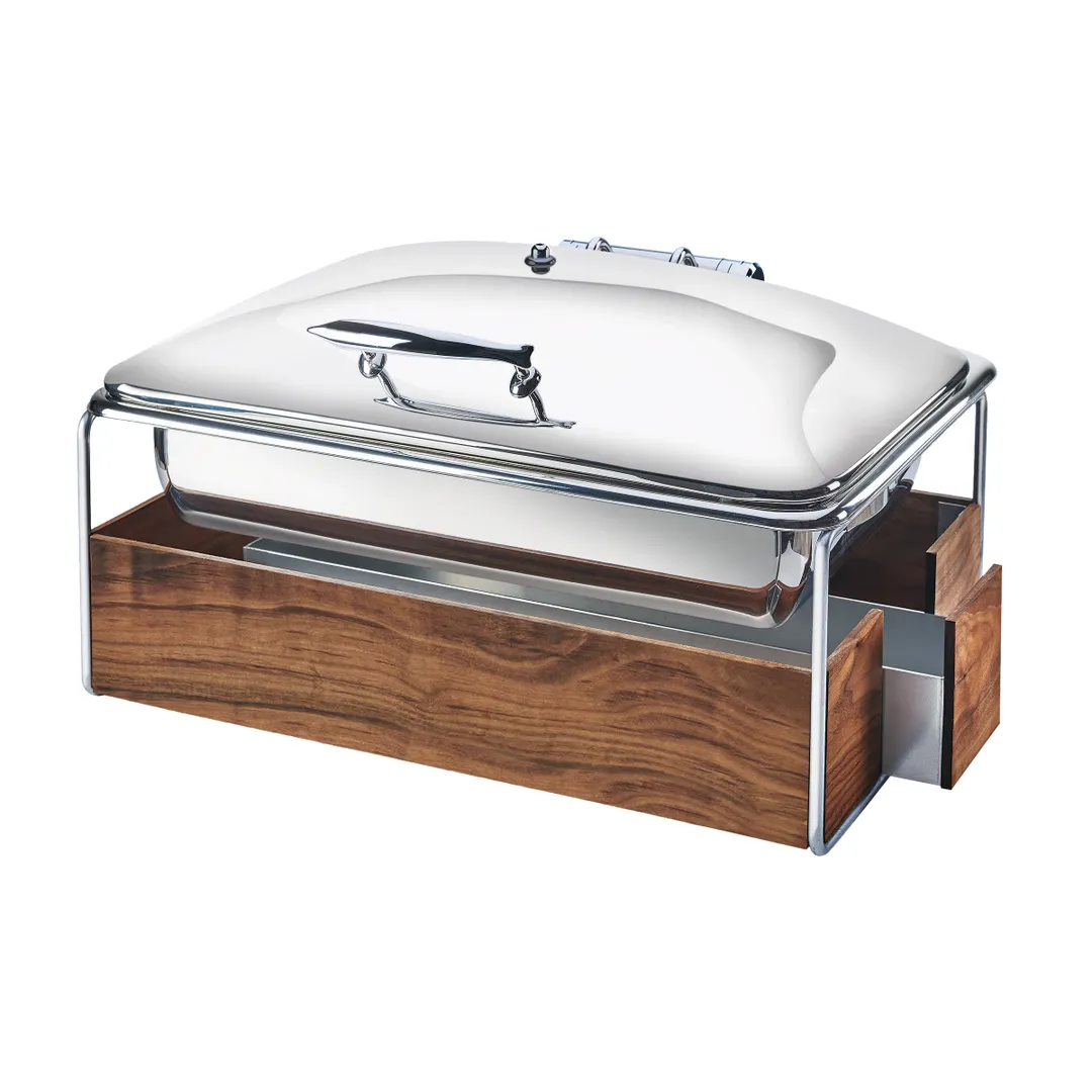 Cal-Mil 3705-49 Rect Chafing Dish, 8 Qt (2 Gal), 23x17.5x13.75 In, Stainless Steel Hinged Cover