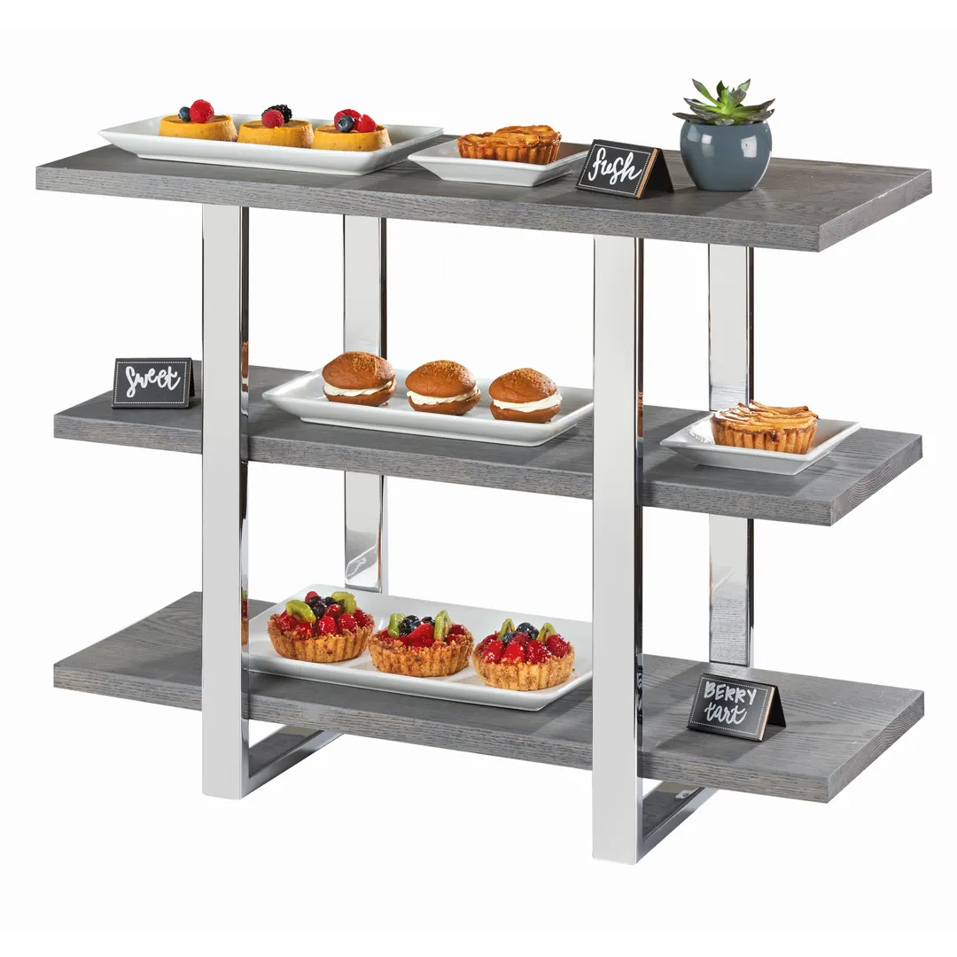 Cal-Mil 3708-83 Ashwood Frame Riser, 32"W X 13.75"D X 25"H (3) Tier, Rectangular