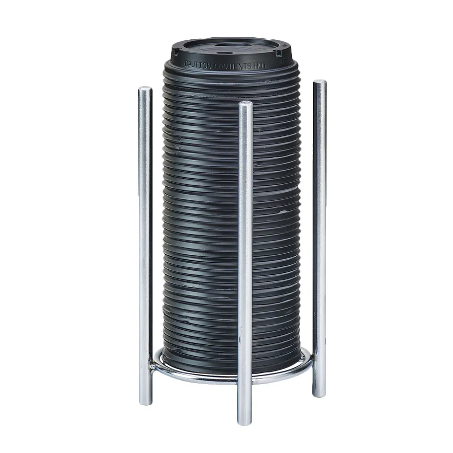 Cal-Mil 3716-49 Cup & Lid Organizer, 5" Dia x 8-1/2" H, Holds Cups/Lids up to 3-3/4" Dia, Chrome