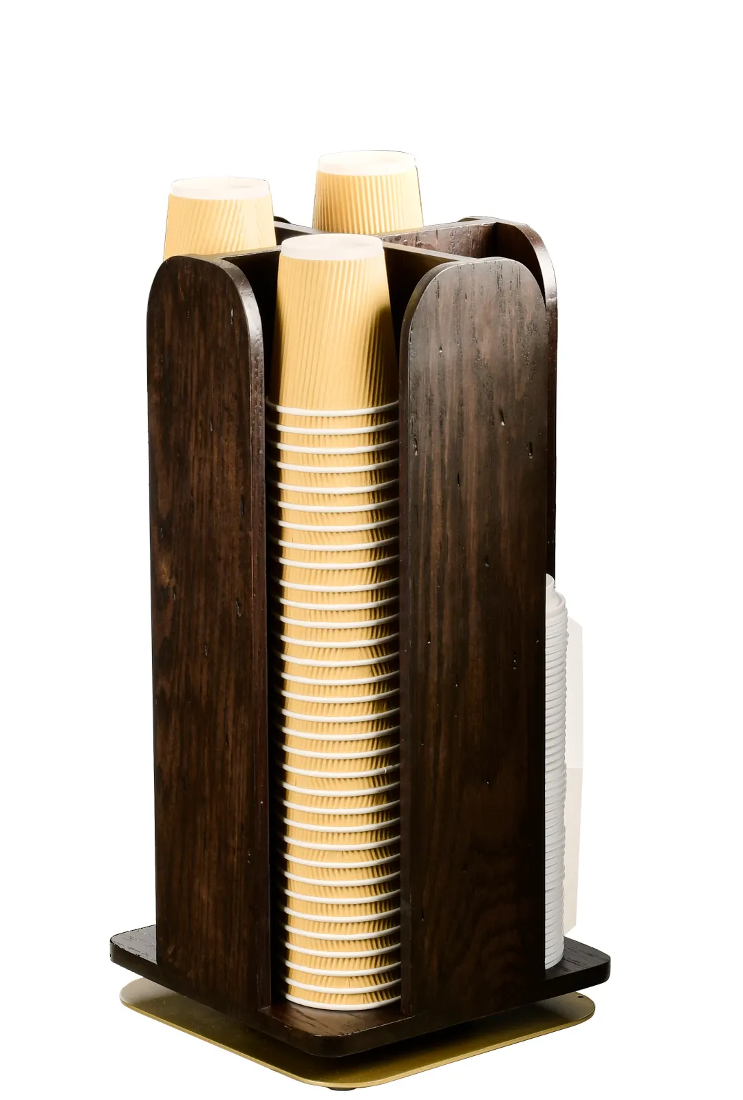 Cal-Mil 378-112 Revolving Cup & Lid Organizer, Dark Stained Oak Wood, 8" x 8" x 18-1/4"