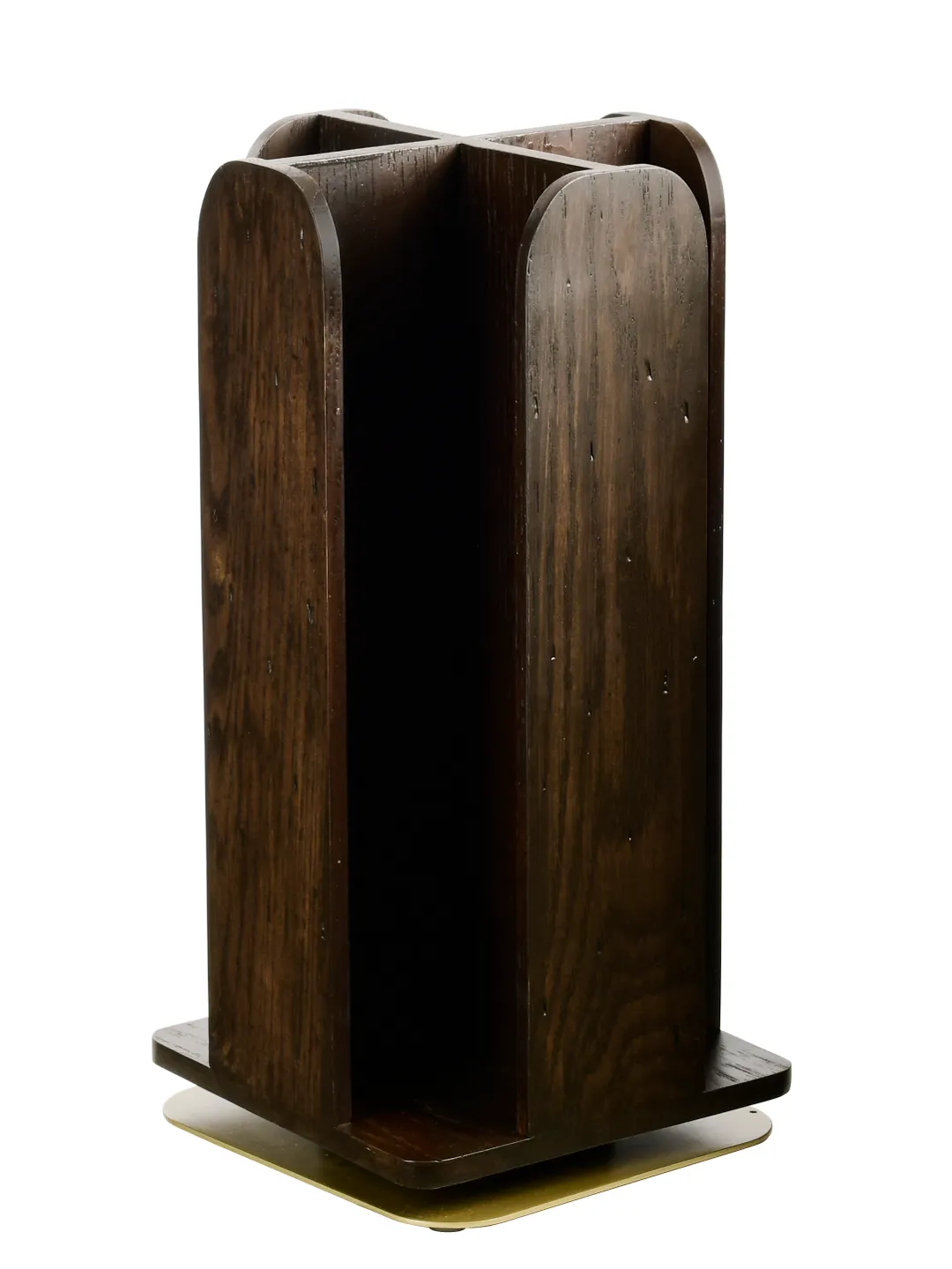 Cal-Mil 378-112 Revolving Cup & Lid Organizer, Dark Stained Oak Wood, 8" x 8" x 18-1/4"