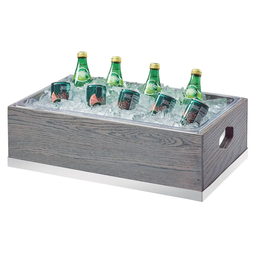Cal-Mil 3800-12-83 Ice Housing, 21.25"W x 13.25"D x 7"H Rectangular, Ashwood Oak Gray Wash