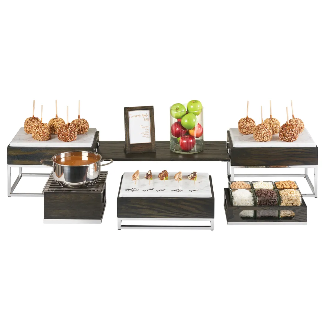 Cal-Mil 3805-87 Cinderwood Jar Holder Tray, 12.75"W X 9"D X 5-1/8"H, Rectangular (6) Glass Jars Included