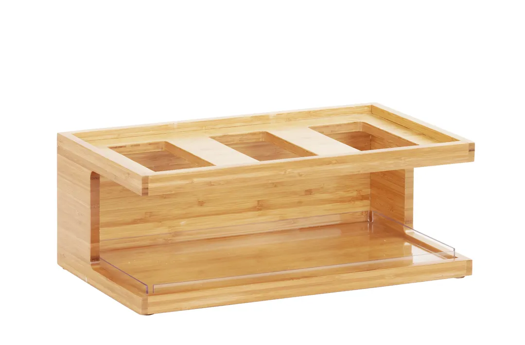 Cal-Mil 3823-60 Cereal Dispenser, 3-Section Pull-Serve, 17.25"W x 9.5"D x 23.5"H, 375 cu in, Bamboo