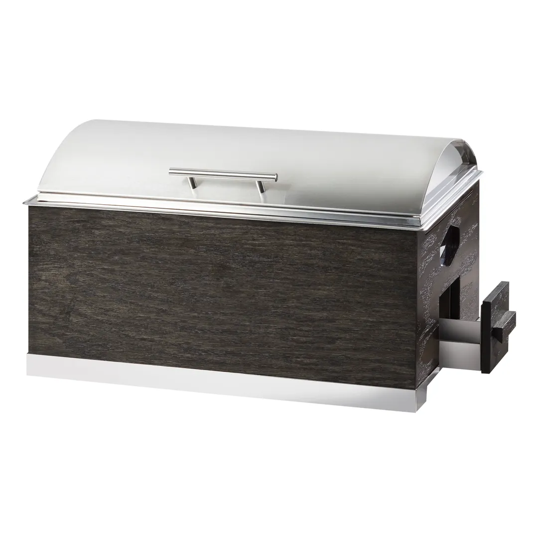 Cal-Mil 3828-87 Cinderwood Chafer, 8‑qt, 22"W x 14"D x 13.5"H, Gray Oak, Induction Ready, BPA‑Free