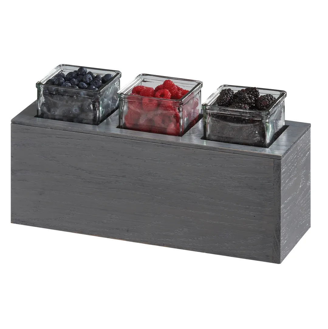 Cal-Mil 3836-3-83 Ashwood Action Station Jar Unit, 15.75"W X 5.5"D X 8.75"H, Rectangular