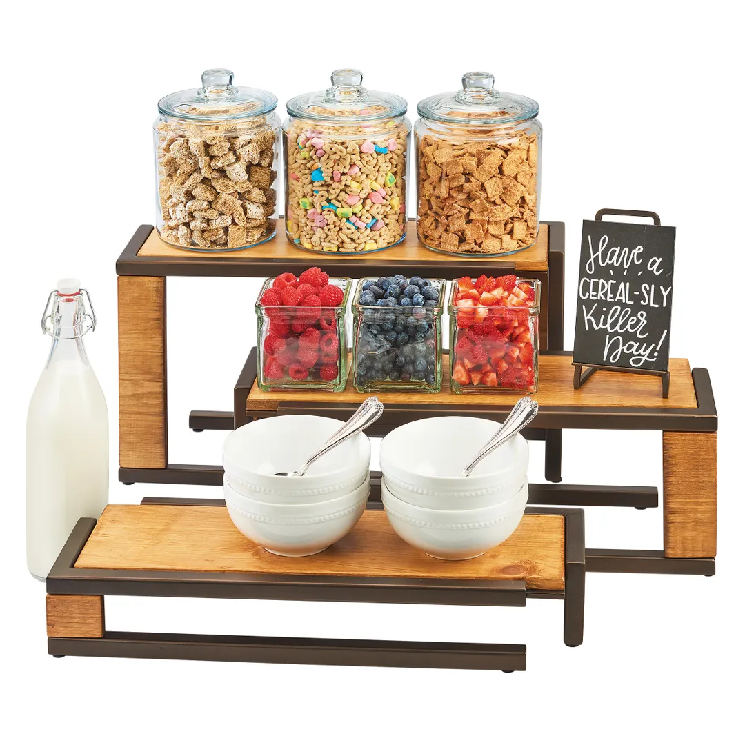 Cal-Mil 3901-11-84 Sierra Display Riser, 20.5"W X 7"D X 11"H, Rectangular, Rustic Pine