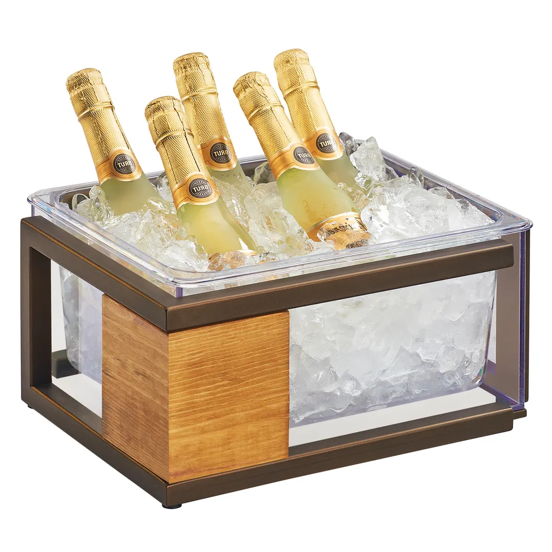Cal-Mil 3905-10-84 Sierra Ice Housing, 13-1/4" W x 11-1/4" D x 6" H, Pine, Bronze, Polycarbonate Pan