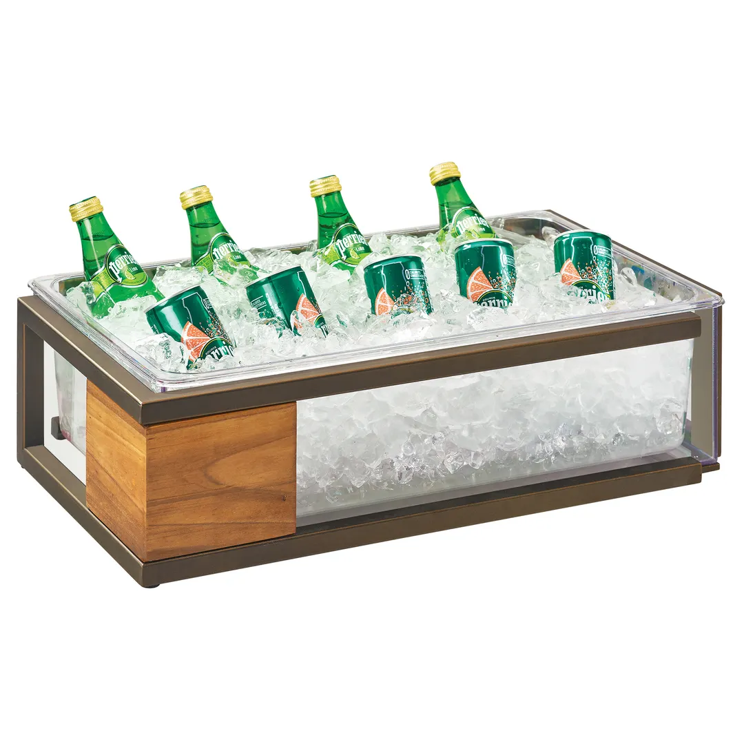 Cal-Mil 3905-12-84 Ice Housing, 21.75"W x13.75"D x6"H, Pine Base Metal Frame Bronze Insert Complete