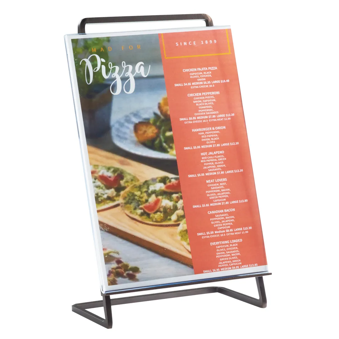 Cal-Mil 3925-811-84 Sierra Signage, 8.5"W X 12.75"H, Holds 8.5" X 11" Card Size, Metal Frame