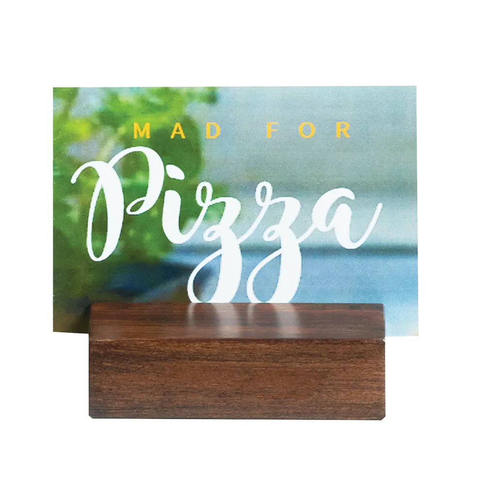 Cal-Mil 4014-78 Cardholder, Rectangular, 3.25"W x 3.25"D x 7/8"H, Walnut Wood, BPA Free