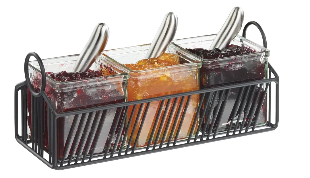 Cal-Mil 4101-3-13 Portland Jar Display, 12-3/8"W X 4.5"D X 5-1/8"H, Rectangular, Includes (3) Glass Jars