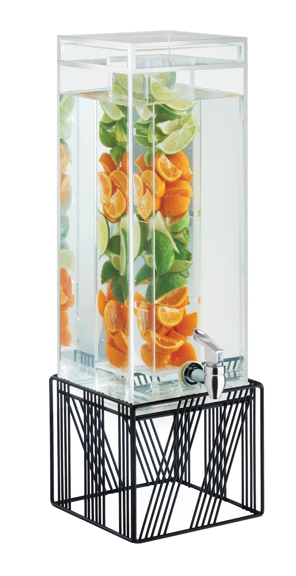 Cal-Mil 4102-3INF-13 Beverage Dispenser, 3‑Gallon Black Acrylic, 8" W × 8" D × 25" H, BPA-Free