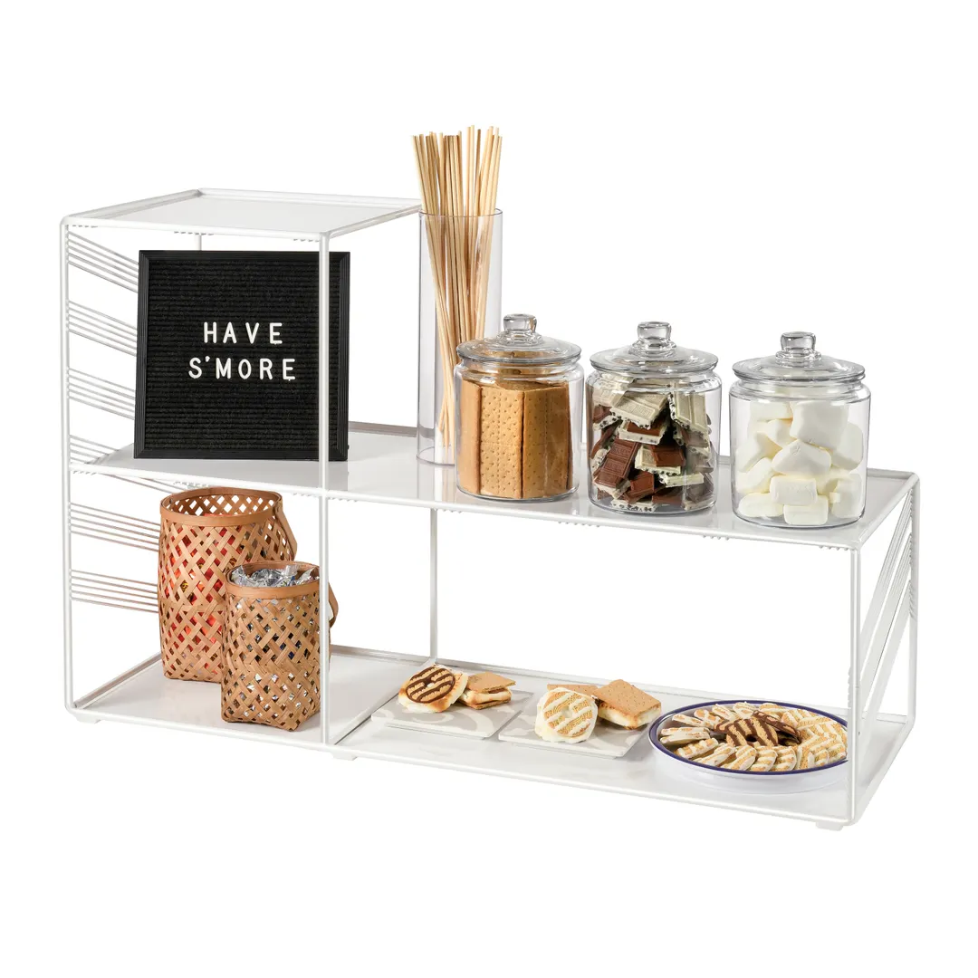 Cal-Mil 4110-15 Portland Library Display, 37.5"W X 13.5"D X 24"H, Removable Bread Board, Wire