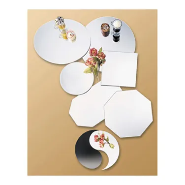 Cal-Mil 414-16 Mirror Tray - 16" Diameter Round Acrylic Mirror, Reversible Black, Scratch-Resistant