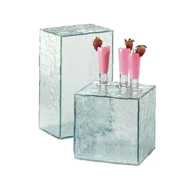 Cal-Mil 432-13-43 Glacier Display Riser, 13"W X 8"D X 6"H, Cube, Acrylic